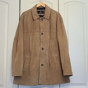 Newport Harbor Washable Suede Collared Coat Jacket Light Tan Men's Size XL